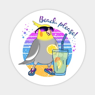 Summer Cockatiel BEACH PLEASE Magnet